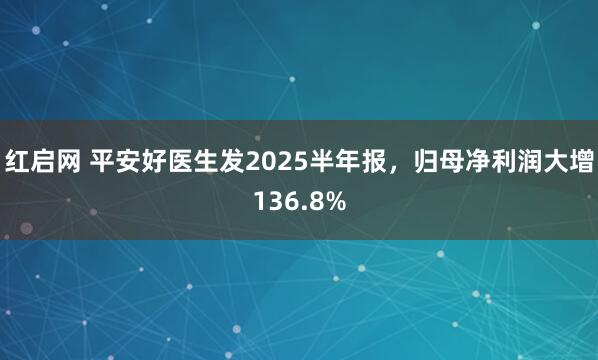 红启网 平安好医生发2025半年报，归母净利润大增136.8%